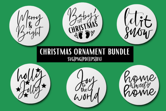 Christmas Ornament SVG Bundle - 6