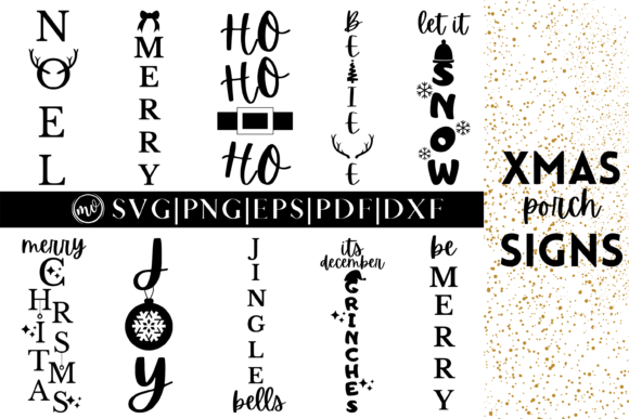 Christmas Porch Sign SVGs Bundle - 10