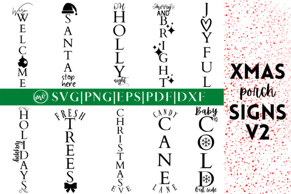 Christmas Porch Sign SVGs Bundle - V2