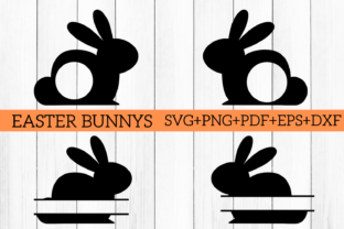Easter Bunny Split Monogram Cut Files for Graphics and Crafts