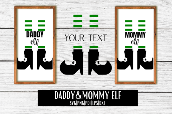 Elf Parents Split SVG Graphics & Crafts