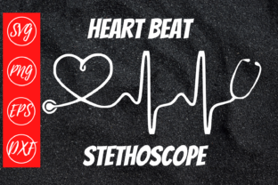 Heart Beat Stethoscope Cut File: Graphics & Crafts