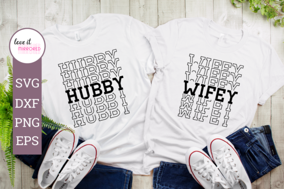 Hubby and Wifey Mirror Word Graphics for Crafts