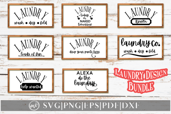 Laundry Sign SVG Design Bundle - 8