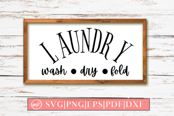 Laundry Wash Dry Fold Sign SVG Design