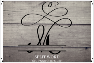 Letter M Split Monogram Cut File for Graphics and Crafts