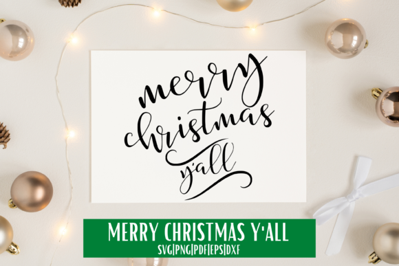 Merry Christmas Y All Script SVG Graphics