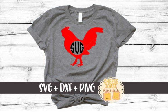 Rooster Monogram Frame Graphics and Crafts