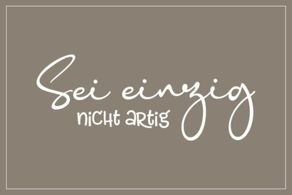 Sei Einzig Nicht Artig